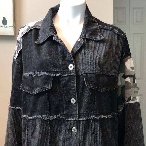 🐲💙 Anthropologie Pol Distressed Button Shacket Jacket - Picture 12 of 12